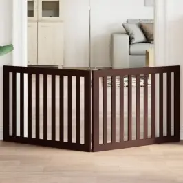 Suņu Vārti, Salokāmi, 2 Paneļi, Brūns, 160 Cm, Papeles Koks Vidaxl