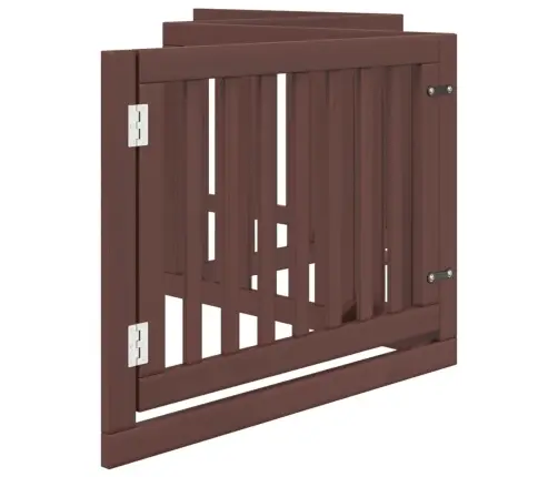 Suņu Vārti Ar Durvīm, Salokāmi, 4 Paneļi, 320 Cm, Papeles Koks Vidaxl