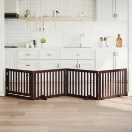 Suņu Vārti Ar Durvīm, Salokāmi, 4 Paneļi, 320 Cm, Papeles Koks Vidaxl