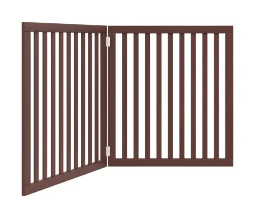 Suņu Vārti, Salokāmi, 2 Paneļi, Brūns, 160 Cm, Papeles Koks Vidaxl