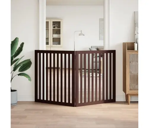 Suņu Vārti, Salokāmi, 2 Paneļi, Brūns, 160 Cm, Papeles Koks Vidaxl