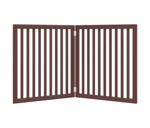 Suņu Vārti, Salokāmi, 2 Paneļi, Brūns, 160 Cm, Papeles Koks Vidaxl