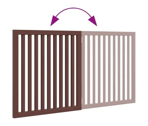 Suņu Vārti, Salokāmi, 2 Paneļi, Brūns, 160 Cm, Papeles Koks Vidaxl