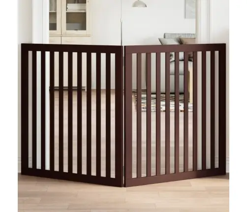 Suņu Vārti, Salokāmi, 2 Paneļi, Brūns, 160 Cm, Papeles Koks Vidaxl