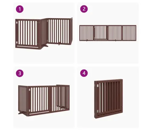 Varteliai Šunims Su Durimis, 4 Segmentai, Rudi, 320cm Tuopa