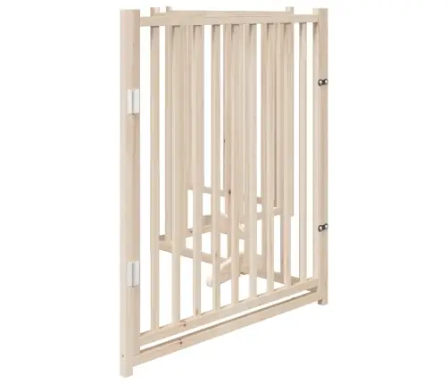 Koeravärav Uksega, Kokkupandav, 4 Paneeli, 320 cm Täispuidust, Kuusk