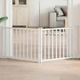 Suņu Vārti, Salokāmi, 2 Paneļi, Balti, 160 Cm, Egles Masīvkoks Vidaxl