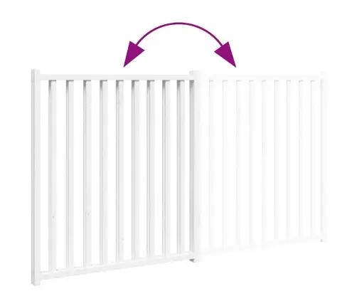 Suņu Vārti, Salokāmi, 2 Paneļi, Balti, 160 Cm, Egles Masīvkoks Vidaxl