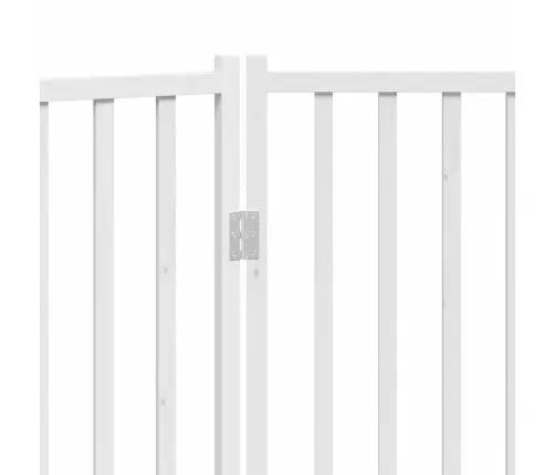 Suņu Vārti, Salokāmi, 2 Paneļi, Balti, 160 Cm, Egles Masīvkoks Vidaxl