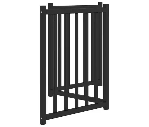 Suņu Vārti, Salokāmi, 3 Paneļi, Melni, 150 Cm, Egles Masīvkoks Vidaxl