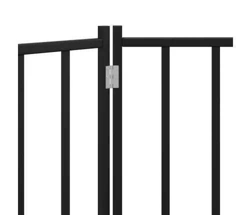 Suņu Vārti, Salokāmi, 3 Paneļi, Melni, 150 Cm, Egles Masīvkoks Vidaxl