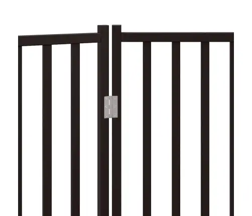 Suņu Vārti, Salokāmi, 3 Paneļi, Melni, 150 Cm, Egles Masīvkoks Vidaxl