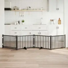 Suņu Vārti Ar Durvīm Salokāmi 4 Paneļi 320 Cm Egles Masīvkoks Vidaxl