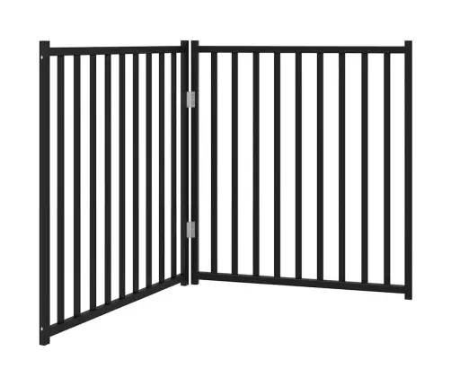 Kokkupandav Koeravärav, 2 Paneeli, Must, 160 cm Nulupuit