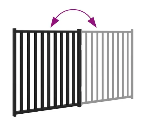 Kokkupandav Koeravärav, 2 Paneeli, Must, 160 cm Nulupuit