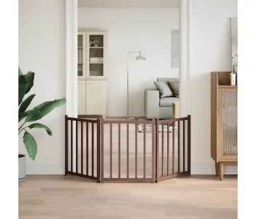 Kokkupandav Koeravärav, 3 Paneeli, Pruun Tamm, 150 cm Nulupuit