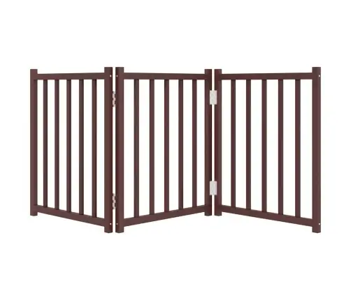 Kokkupandav Koeravärav, 3 Paneeli, Pruun Tamm, 150 cm Nulupuit