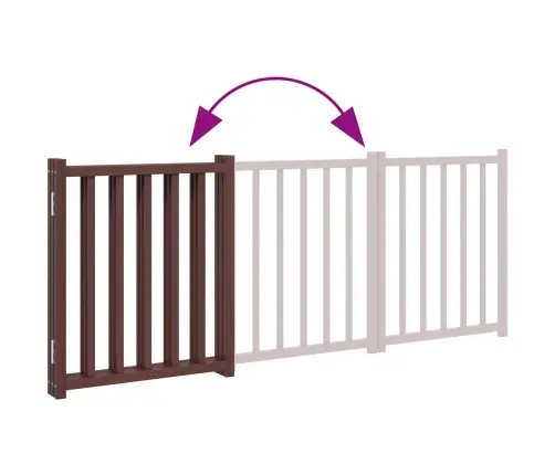 Kokkupandav Koeravärav, 3 Paneeli, Pruun Tamm, 150 cm Nulupuit