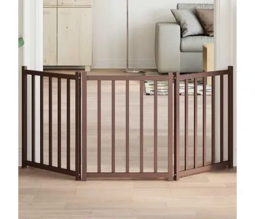 Kokkupandav Koeravärav, 3 Paneeli, Pruun Tamm, 150 cm Nulupuit