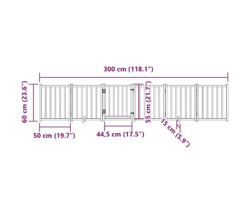 Varteliai Šunims Su Durimis, 6 Segmentai, Rudi, 300cm Eglė