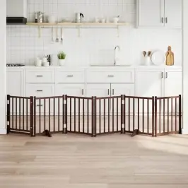 Kokkupandav Koeravärav Uksega, 6 Paneeli, Pruun Tamm, 300 Cm