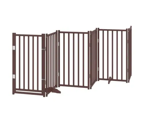 Kokkupandav Koeravärav Uksega, 6 Paneeli, Pruun Tamm, 300 Cm