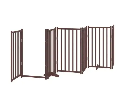 Kokkupandav Koeravärav Uksega, 6 Paneeli, Pruun Tamm, 300 Cm