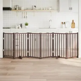 Suņu Vārti Ar Durvīm Salokāmi 6 Paneļi 300 Cm Egles Masīvkoks Vidaxl