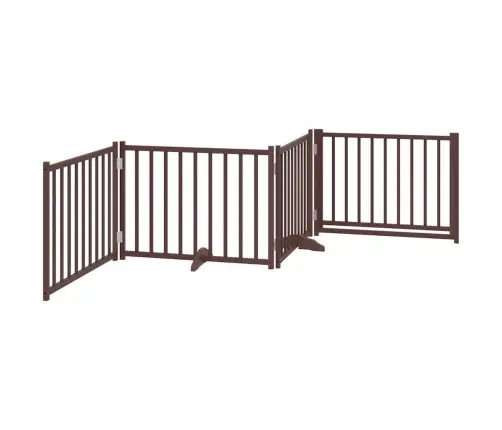 Suņu Vārti Ar Durvīm Salokāmi 4 Paneļi 320 Cm Egles Masīvkoks Vidaxl