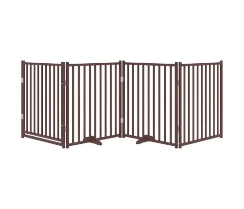 Suņu Vārti Ar Durvīm Salokāmi 4 Paneļi 320 Cm Egles Masīvkoks Vidaxl