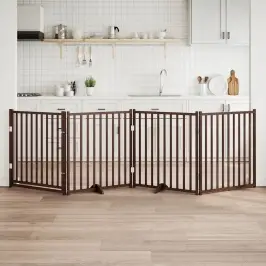 Suņu Vārti Ar Durvīm Salokāmi 4 Paneļi 320 Cm Egles Masīvkoks Vidaxl