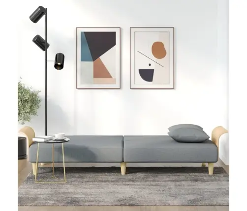 Dīvāngulta Ar Roku Balstiem, Gaiši Pelēks Audums Vidaxl