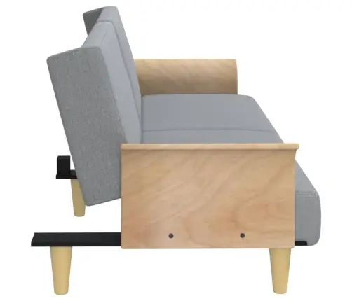 Dīvāngulta Ar Roku Balstiem, Gaiši Pelēks Audums Vidaxl