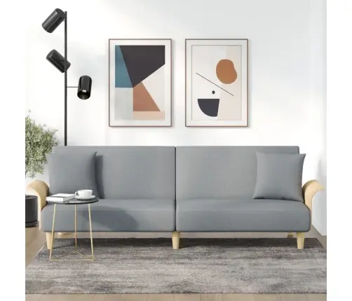 Dīvāngulta Ar Roku Balstiem, Gaiši Pelēks Audums Vidaxl