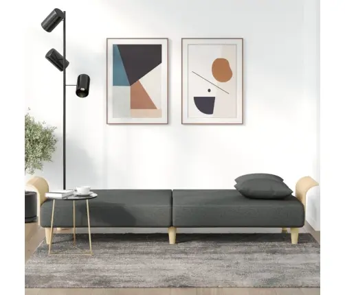 Dīvāngulta Ar Roku Balstiem, Tumši Pelēks Audums Vidaxl