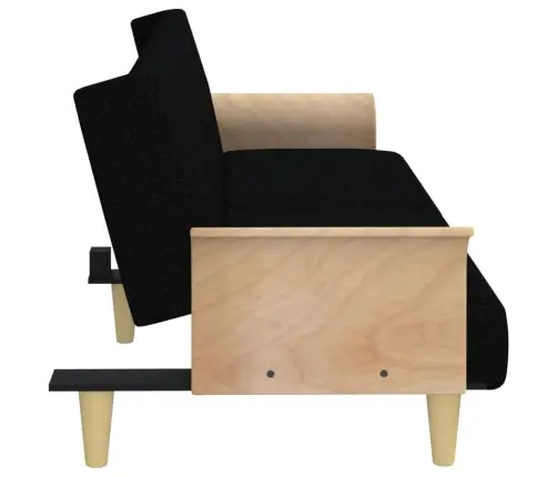 Dīvāngulta Ar Roku Balstiem, Melns Audums Vidaxl