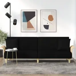 Dīvāngulta Ar Roku Balstiem, Melns Audums Vidaxl