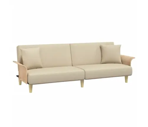 Dīvāngulta Ar Roku Balstiem, Krēmkrāsas Audums Vidaxl