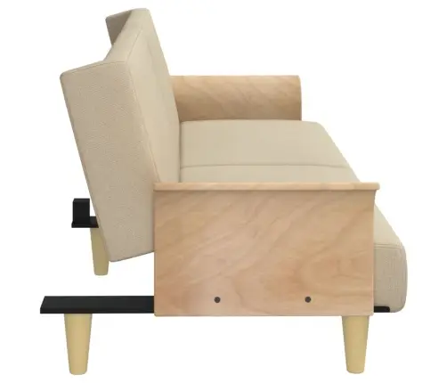 Dīvāngulta Ar Roku Balstiem, Krēmkrāsas Audums Vidaxl