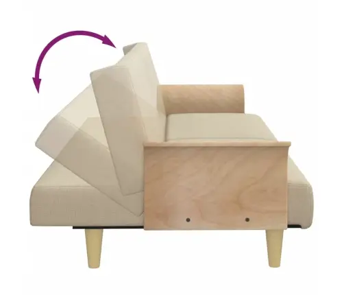 Dīvāngulta Ar Roku Balstiem, Krēmkrāsas Audums Vidaxl