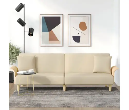 Dīvāngulta Ar Roku Balstiem, Krēmkrāsas Audums Vidaxl