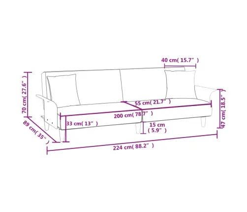 Sofa-Lova Su Porankiais, Taupe Spalvos, Audinys