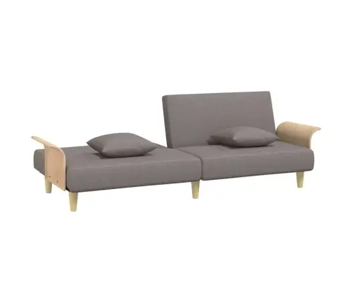Sofa-Lova Su Porankiais, Taupe Spalvos, Audinys