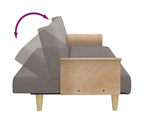 Sofa-Lova Su Porankiais, Taupe Spalvos, Audinys