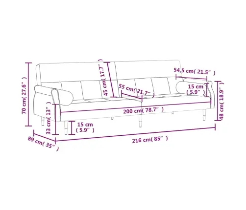 Dīvāngulta Ar Spilveniem, Zils Samts Vidaxl