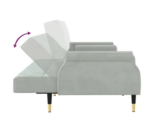 Dīvāngulta Ar Spilveniem, Gaiši Pelēks Samts Vidaxl