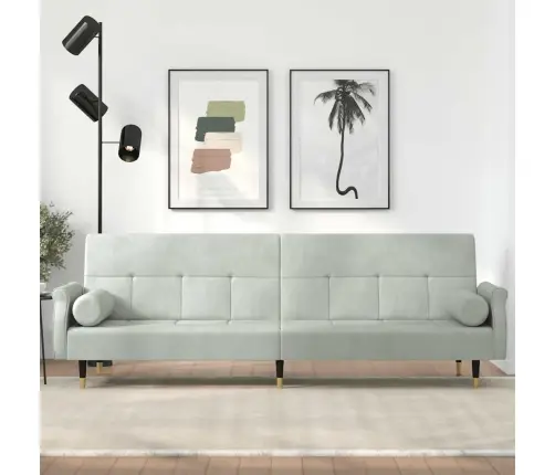 Dīvāngulta Ar Spilveniem, Gaiši Pelēks Samts Vidaxl