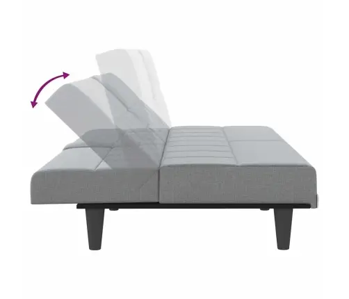 Dīvāngulta Ar Glāžu Turētājiem, Gaiši Pelēks Audums Vidaxl