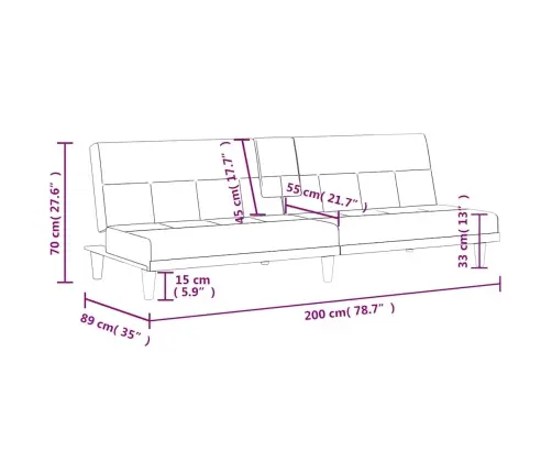 Dīvāngulta Ar Glāžu Turētājiem, Tumši Pelēks Audums Vidaxl