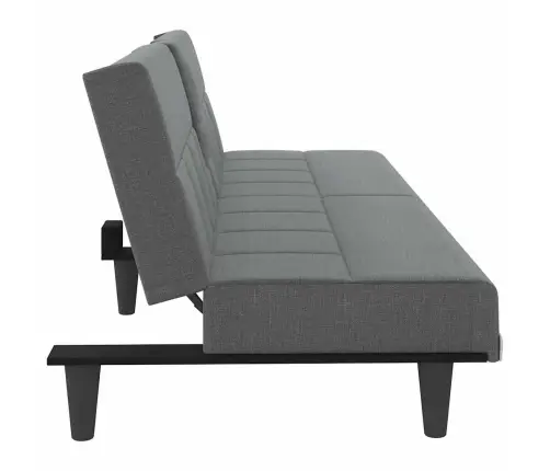 Dīvāngulta Ar Glāžu Turētājiem, Tumši Pelēks Audums Vidaxl